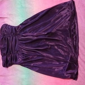 Purple strapless dress